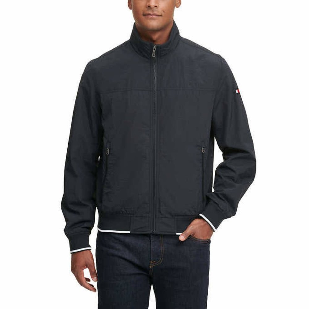 BLACK Tommy Hilfiger Men's Bomber Jacket - Picture 7 of 7